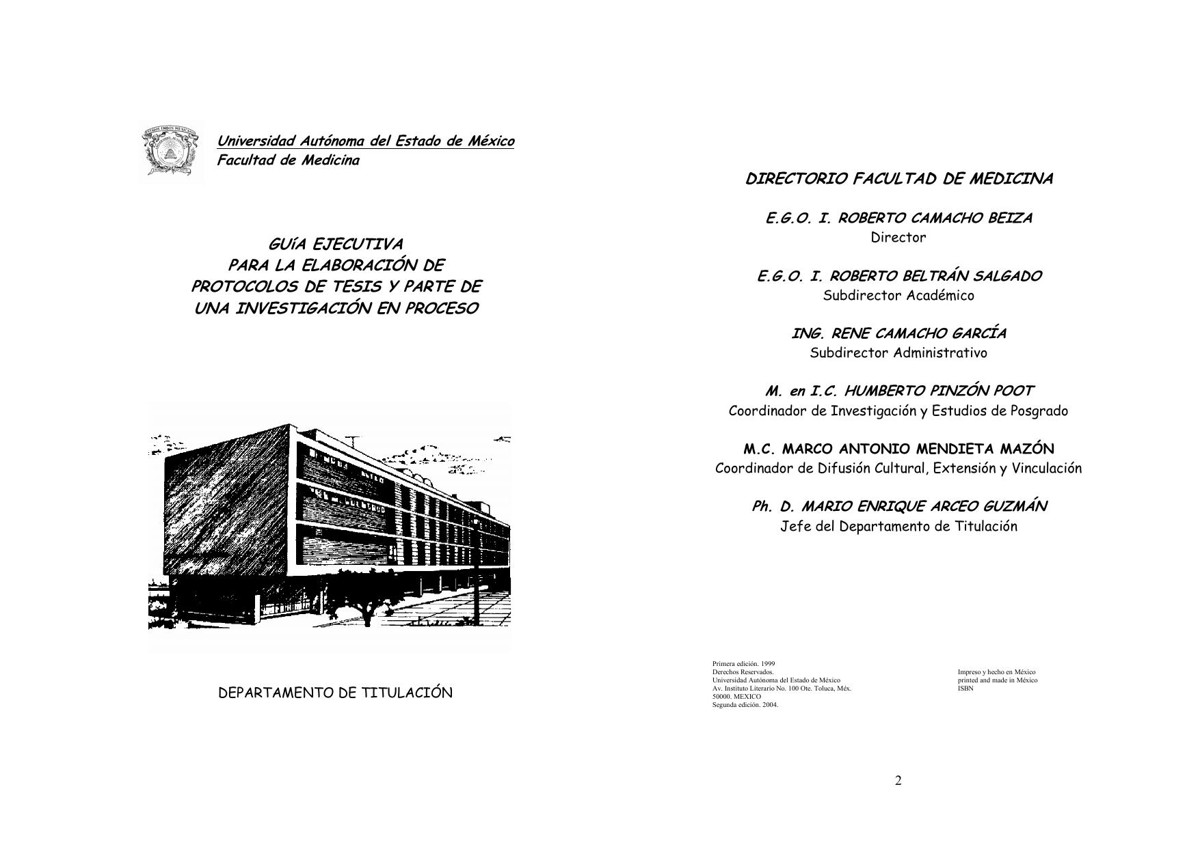 Guia Ejecutiva para la elaboración de protocolos de tesis y parte de una investigación en proceso